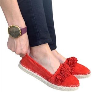 NWT Sam Edelman blood orange suede espadrilles
